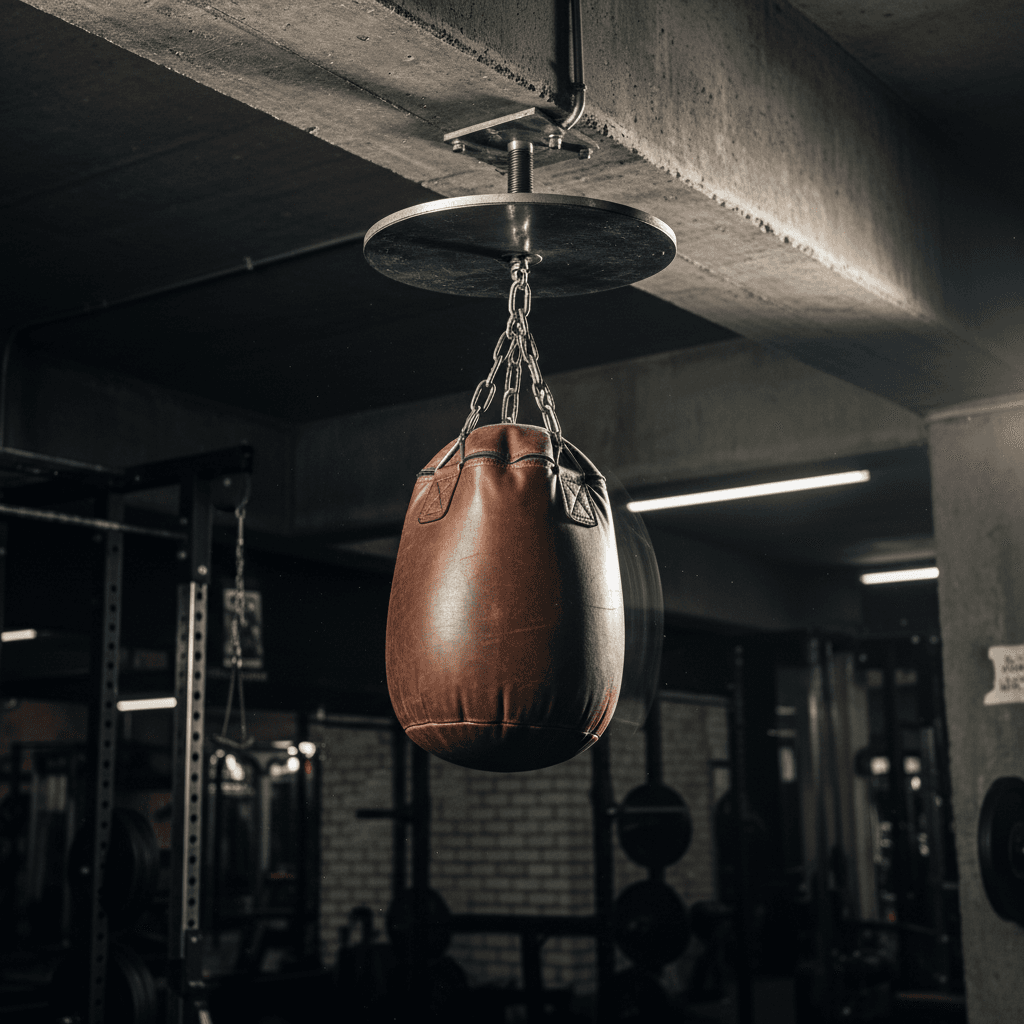 Speed bag training equipment in action
